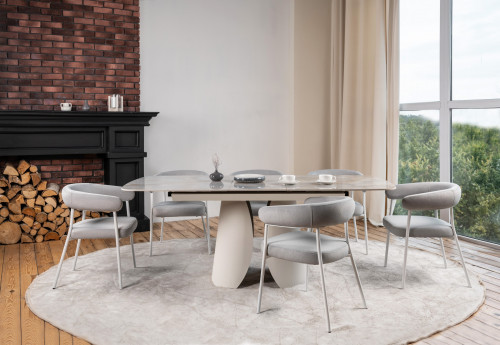 Стол керамический раскладной VTR- TML-1321 (Лунаріо) (лафает/айвори)