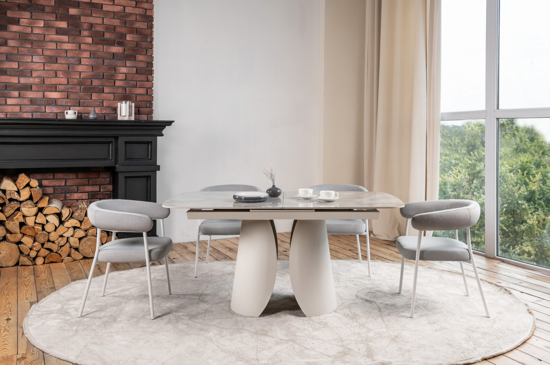 Стол керамический раскладной VTR- TML-1321 (Лунаріо) (лафает/айвори)