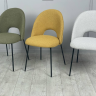 Стул обеденный TOP- Каспер горчичный, зеленый, серый, светло-серый (черный ноги металл)  1