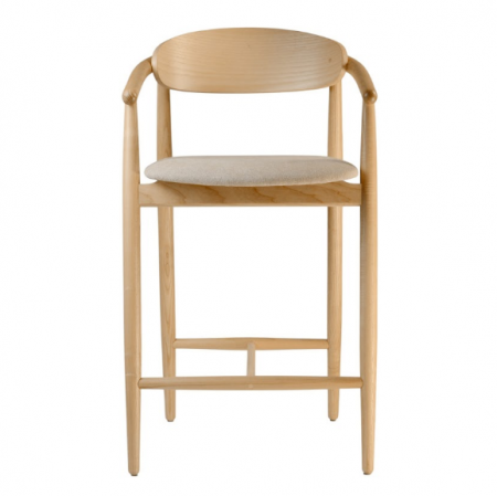 Стул полубарный LVK- Mamont sem-soft натуральный ясень