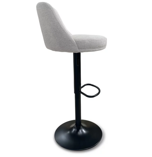 Барный стул поворотный CRV- Naive Marble linen black base, регулируемый по высоте