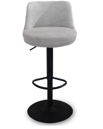 Барный стул поворотный CRV- Naive Marble linen black base, регулируемый по высоте