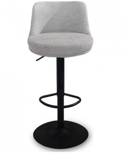 Барный стул поворотный CRV- Naive Marble linen black base, регулируемый по высоте