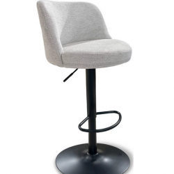 Барный стул поворотный CRV- Naive Marble linen black base, регулируемый по высоте