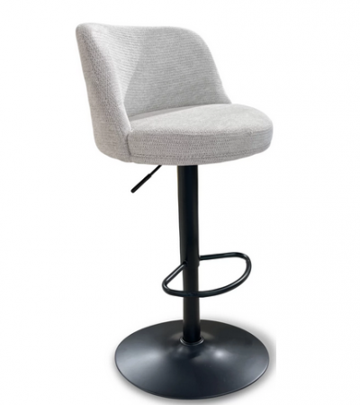 Барный стул поворотный CRV- Naive Marble linen black base, регулируемый по высоте