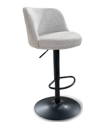 Барный стул поворотный CRV- Naive Marble linen black base, регулируемый по высоте