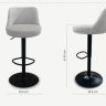 Барный стул поворотный CRV- Naive Marble linen black base, регулируемый по высоте