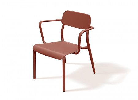 Лаунж-кресло уличное VLL- FERNE Remo (коричневый, белый, кирпичный)