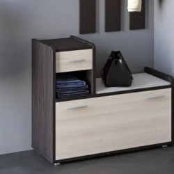 Тумба для обуви (левая) EVR- Тандем венге + дуб молочный