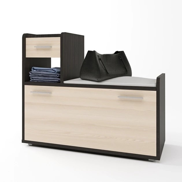 Тумба для обуви (левая) EVR- Тандем венге + дуб молочный