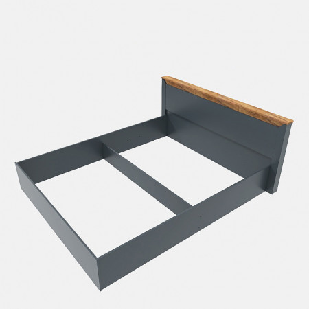 Кровать двуспальная EVR- Нордик (основа каркас) дуб крафт золотой + графит