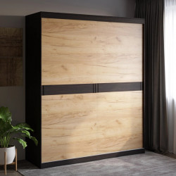 Шкаф-купе на 2 двери EVR- Соната-1800 венге + крафт золотой