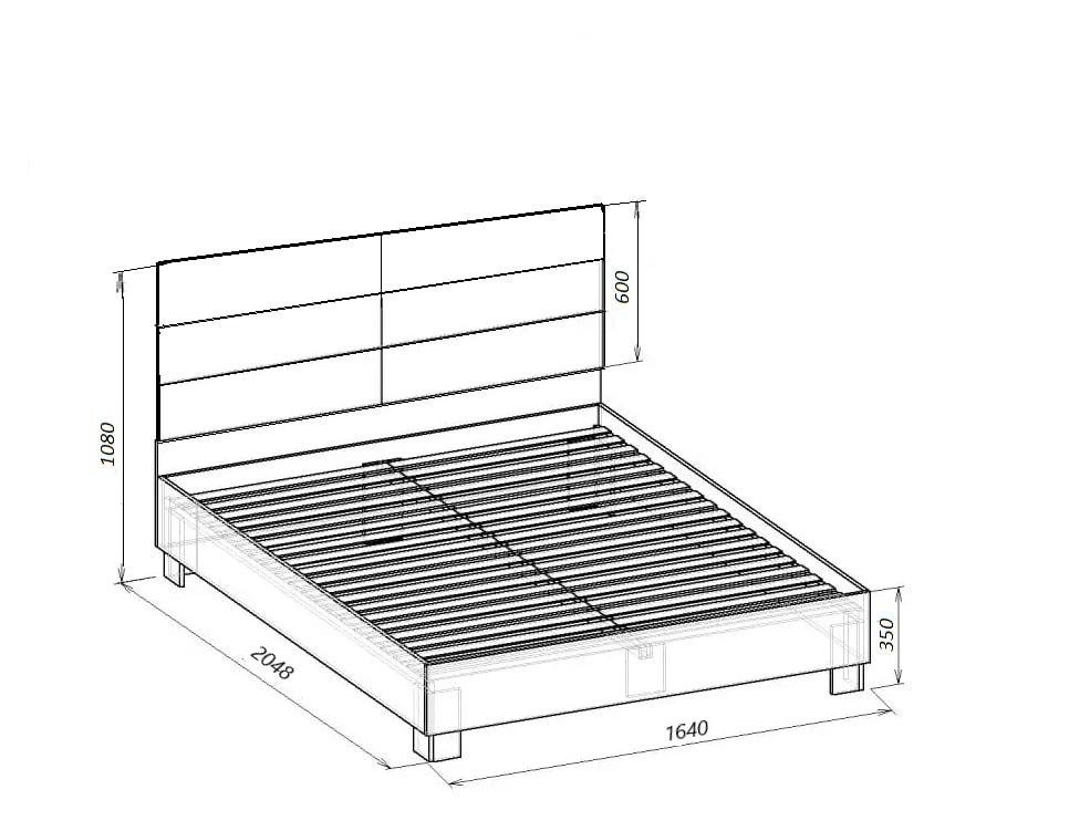 Двуспальная кровать с мягкой спинкой KOD- КР Элит