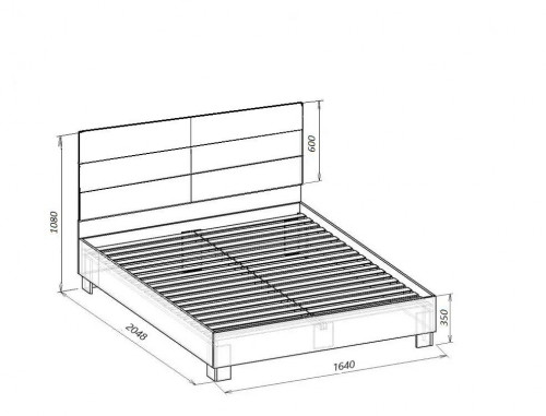 Двуспальная кровать с мягкой спинкой KOD- КР Элит