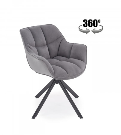 Стул поворотный HALMAR K-610 пепельный/чёрный