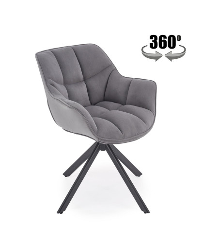 Стул поворотный HALMAR K-610 пепельный/чёрный