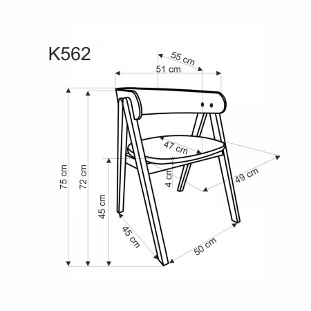 Стул обеденный деревянный Halmar K-562 (бежевый / орех)