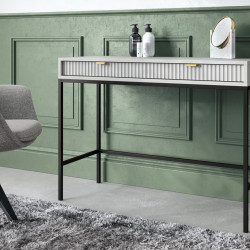 Стол туалетный Perfect Home Новая/Nova с 2 ящиками и черными ножками T104 Серый