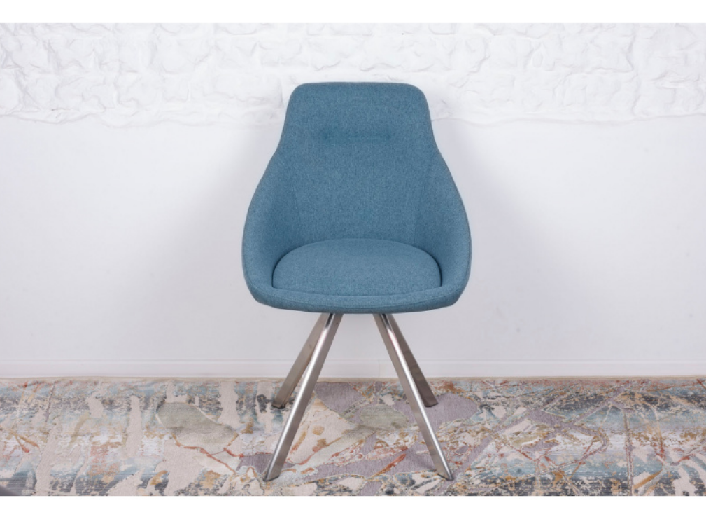 Стул поворотный NL- TOLEDO (ткань рогожка) синий