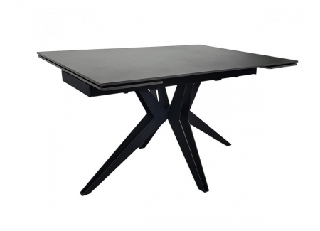 Стол раскладной INI- VINCENT CERAMIC 140(200)*90 графит мат/ черный каркас   