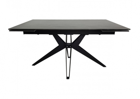 Стол раскладной INI- VINCENT CERAMIC 140(200)*90 графит мат/ черный каркас   