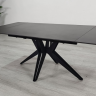 Стол раскладной INI- VINCENT CERAMIC 140(200)*90 графит мат/ черный каркас   