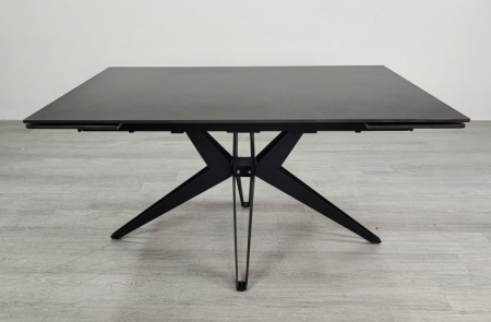 Стол раскладной INI- VINCENT CERAMIC 140(200)*90 графит мат/ черный каркас   