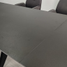 Стол раскладной INI- VINCENT CERAMIC 140(200)*90 графит мат/ черный каркас   
