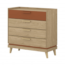 Комод с 4 ящиками Helvetia SCANDI 24D5OH27 (дуб/кирпич)