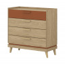 Комод с 4 ящиками Helvetia SCANDI 24D5OH27 (дуб/кирпич)