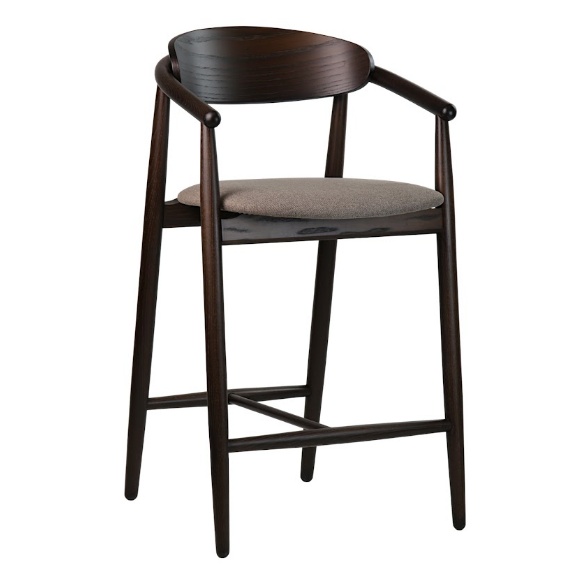 Стул полубарный LVK- Mamont semi-soft темный орех