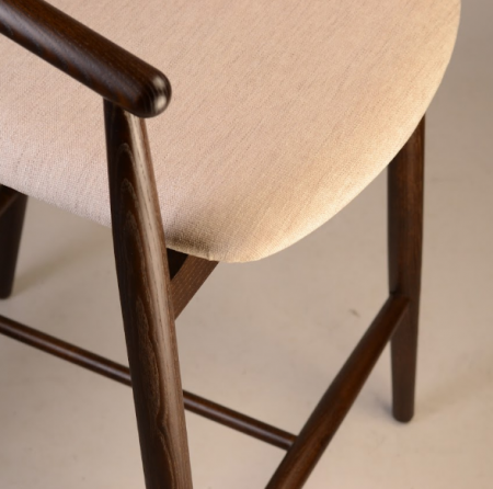 Стул полубарный LVK- Mamont semi-soft темный орех