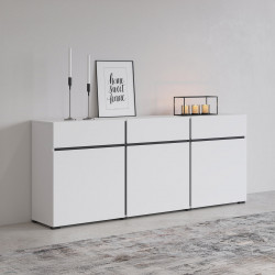 Комод на 3 двери и 3 ящика Helvetia CROSS 249WMY43 (белый-черный)