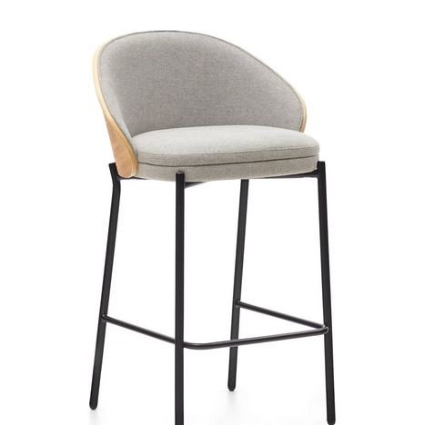 Полубарный стул CRV- Moon salt черные ножки