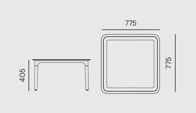 Стол кофейный уличный VLL- FERNE Remo (серый, зеленый)