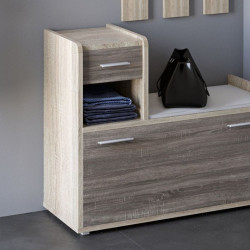 Тумба для обуви (левая) EVR- Тандем дуб Сонома + трюфель