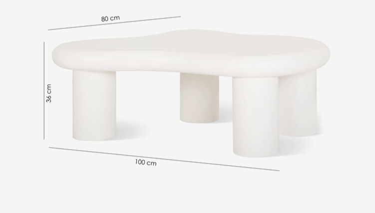 Стол кофейный CRV- Cloud, Ivory gleam(светло-бежевый)