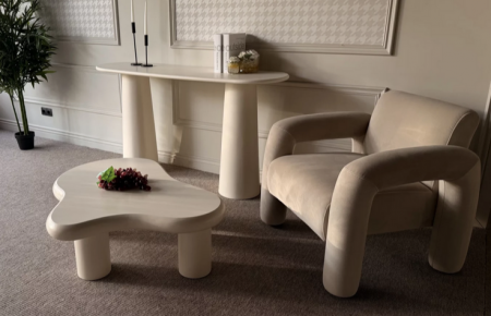 Стол кофейный CRV- Cloud, Ivory gleam(светло-бежевый)