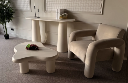 Стол кофейный CRV- Cloud, Ivory gleam(светло-бежевый)