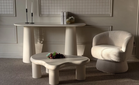 Стол кофейный CRV- Cloud, Ivory gleam(светло-бежевый)