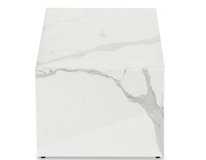 Стол кофейный CRV- Block, White marble finish 80*40 см,белый