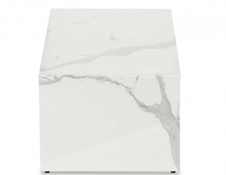 Стол кофейный CRV- Block, White marble finish 80*40 см,белый