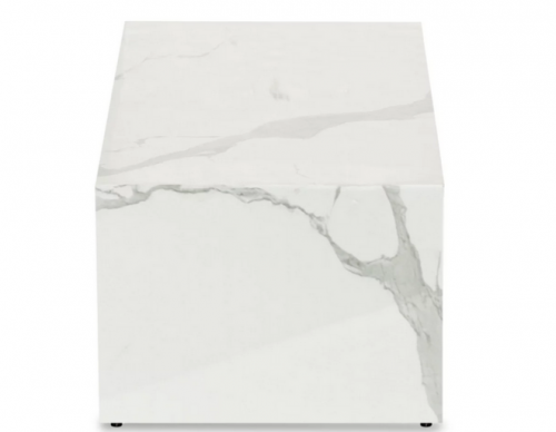Стол кофейный CRV- Block, White marble finish 80*40 см,белый