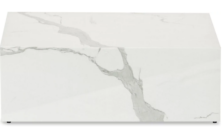 Стол кофейный CRV- Block, White marble finish 80*40 см,белый
