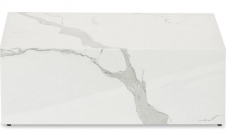 Стол кофейный CRV- Block, White marble finish 80*40 см,белый