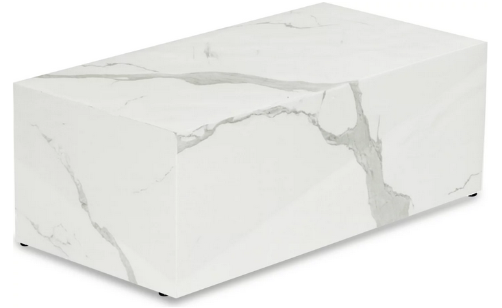 Стол кофейный CRV- Block, White marble finish 80*40 см,белый