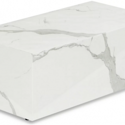 Стол кофейный CRV- Block, White marble finish 80*40 см,белый