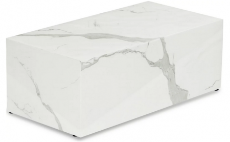 Стол кофейный CRV- Block, White marble finish 80*40 см,белый