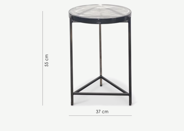 Стол журнальный CRV- Unit, Clear glass top matte brass finish 37 см 