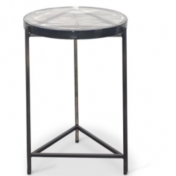 Стол журнальный CRV- Unit, Clear glass top matte brass finish 37 см 